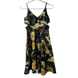 Sleeveless V Neck Long Midi Dress With Side Slits Size Measured Floral‎ Athletic